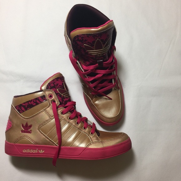 adidas pink gold shoes